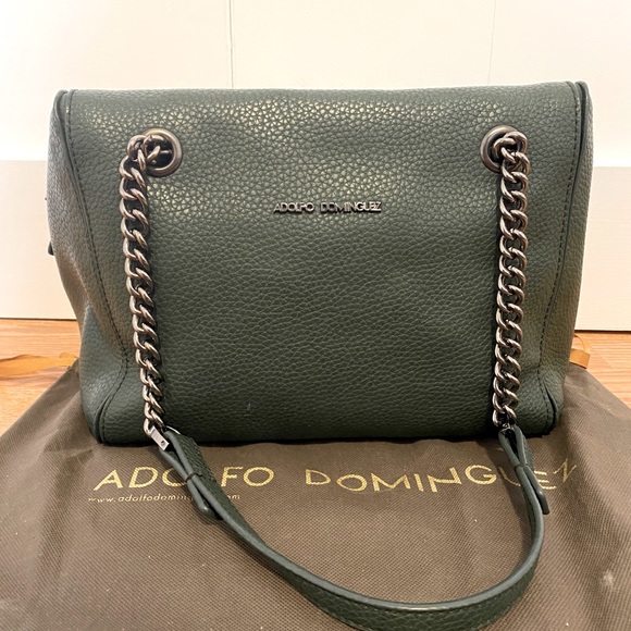 Adolfo Domínguez Shoulder Bag Granulated Leather.